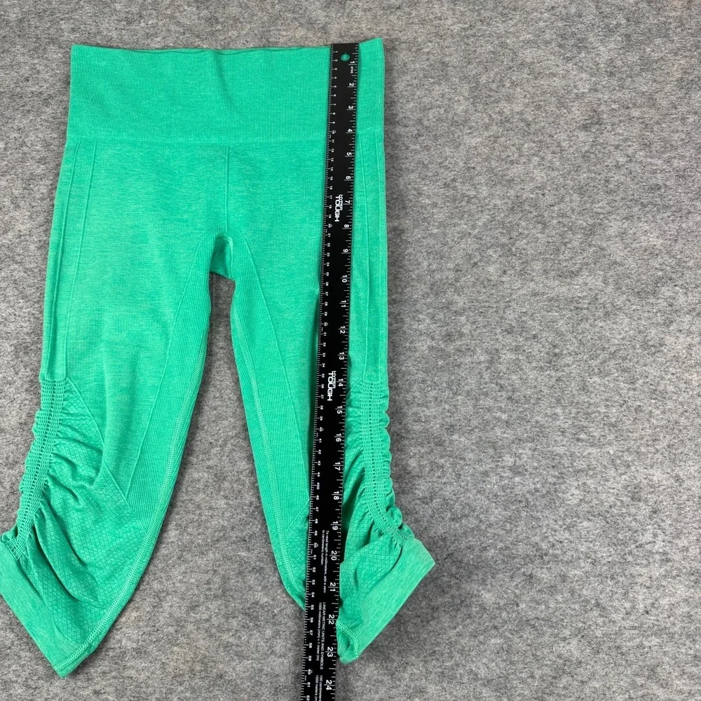 Lululemon In The Flow Crop Leggings Mid Rise W6997S Very Green Womens 4
